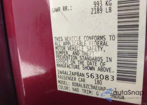 2010 Nissan Altima 2.5 S from USA, damaged, VIN 1N4AL2AP8AN563083